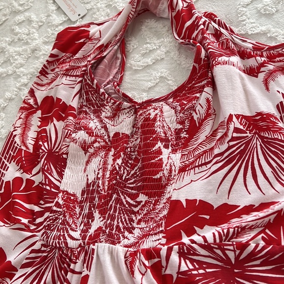 Soft Surroundings Lilo Palm Print
Maxi Dress Women 1X and 2X
Hi Low Hem - Picture 5 of 7